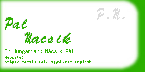 pal macsik business card