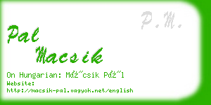 pal macsik business card